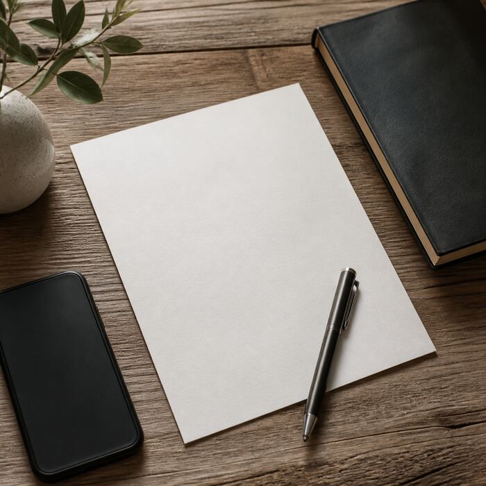 A simple navigation chart beside a pencil, calculator, and blank working notebook